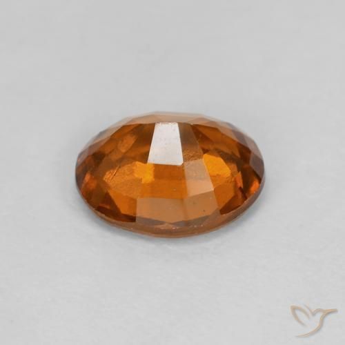 Hessonite Garnet Gemstone in 8.4 x 6.9 mm Size for Sale, Hessonite Garnet Stone in Medium Dark-Orange Color
