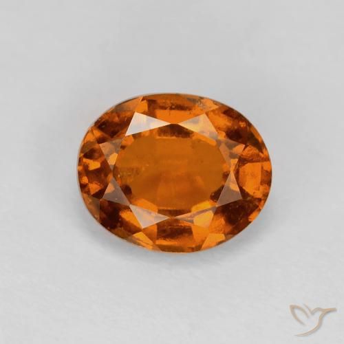 2.01ct Natural Medium Dark-Orange Hessonite Garnet, Oval, VVS-VS