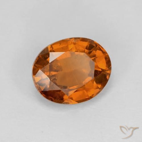 2.01 ct Orange Hessonite Garnet Stone, Natural Hessonite Garnet in Oval Facet Shape for Sale