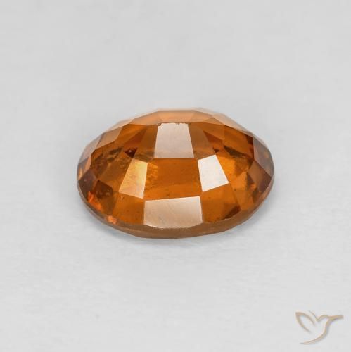 Hessonite Garnet Gemstone in 8.3 x 6.8 mm Size for Sale, Hessonite Garnet Stone in Medium Dark-Orange Color
