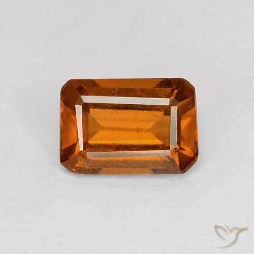 1.06ct Natural Medium Dark-Orange Hessonite Garnet, Emerald Cut, VVS-VS