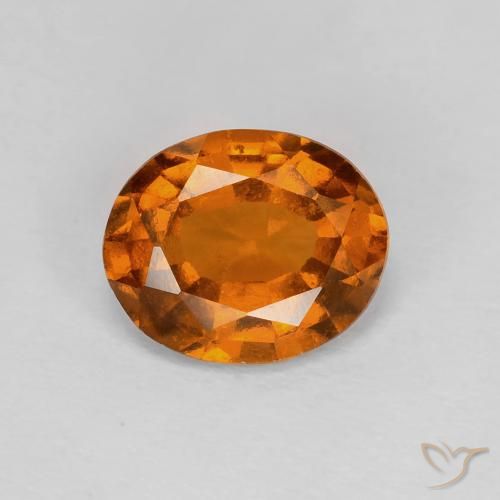 1.70ct Natural Medium Dark-Orange Hessonite Garnet, Oval, VVS-VS