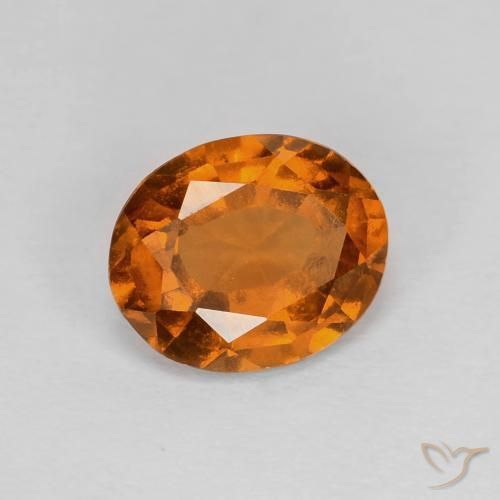1.70 ct Orange Hessonite Garnet Stone, Natural Hessonite Garnet in Oval Facet Shape for Sale
