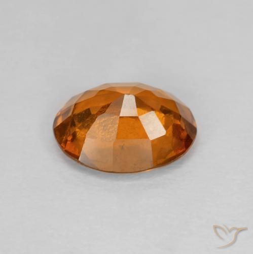 Hessonite Garnet Gemstone in 8.3 x 6.8 mm Size for Sale, Hessonite Garnet Stone in Medium Dark-Orange Color