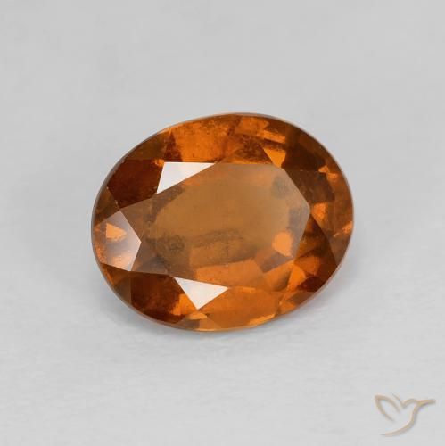 2.02 ct Orange Hessonite Garnet Stone, Natural Hessonite Garnet in Oval Facet Shape for Sale