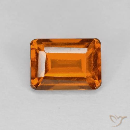 1.41 ct Orange Hessonite Garnet Stone, Natural Hessonite Garnet in Octagon Step Cut Shape for Sale