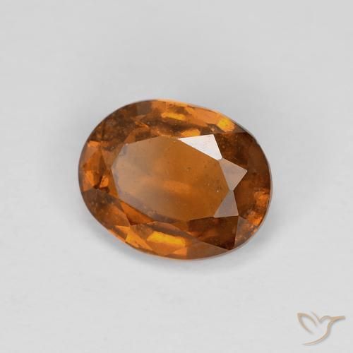 1.29 ct Orange Hessonite Garnet Stone, Natural Hessonite Garnet in Oval Facet Shape for Sale