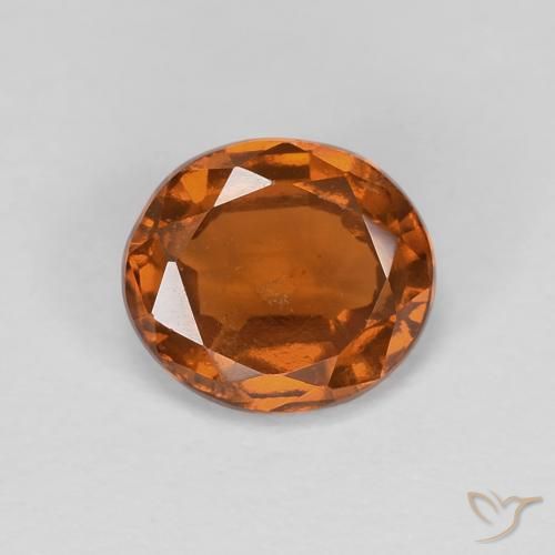 1.21ct Natural Medium Dark-Orange Hessonite Garnet, Oval, VS