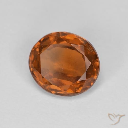 1.21 ct Orange Hessonite Garnet Stone, Natural Hessonite Garnet in Oval Facet Shape for Sale