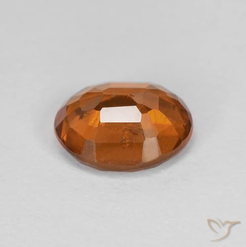 Hessonite Garnet Gemstone in 7 x 6.1 mm Size for Sale, Hessonite Garnet Stone in Medium Dark-Orange Color