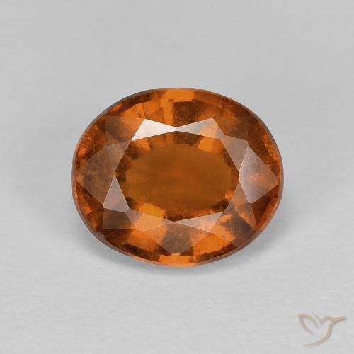 1.87ct Natural Deep Orange Hessonite Garnet, Oval, VS