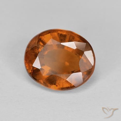 1.87 ct Orange Hessonite Garnet Stone, Natural Hessonite Garnet in Oval Facet Shape for Sale