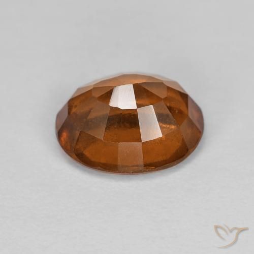Hessonite Garnet Gemstone in 8.1 x 6.8 mm Size for Sale, Hessonite Garnet Stone in Deep Orange Color