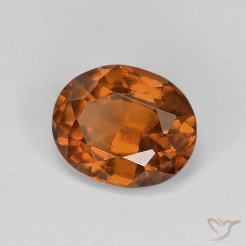 1.21 ct Orange Hessonite Garnet Stone, Natural Hessonite Garnet in Oval Facet Shape for Sale