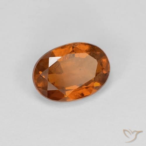 0.95 ct Orange Hessonite Garnet Stone, Natural Hessonite Garnet in Oval Facet Shape for Sale
