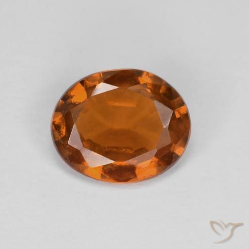 0.91ct Natural Amber Orange Hessonite Garnet, Oval, VS