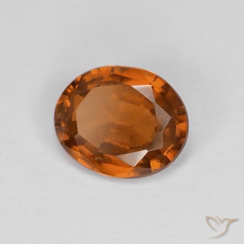 0.91 ct Orange Hessonite Garnet Stone, Natural Hessonite Garnet in Oval Facet Shape for Sale