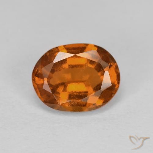 1.15ct Natural Amber Orange Hessonite Garnet, Oval, VS