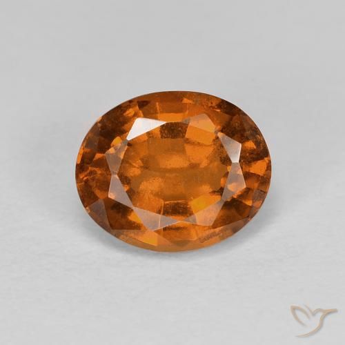 1.74ct Natural Amber Orange Hessonite Garnet, Oval, VS