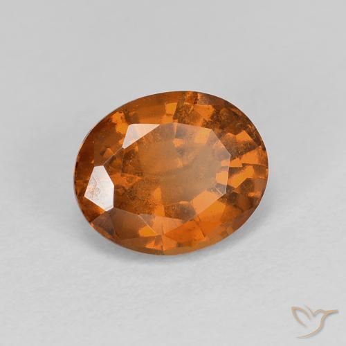 1.74 ct Orange Hessonite Garnet Stone, Natural Hessonite Garnet in Oval Facet Shape for Sale