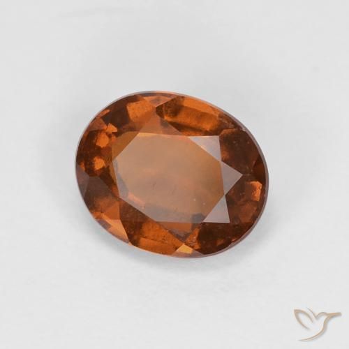 1.56 ct Orange Hessonite Garnet Stone, Natural Hessonite Garnet in Oval Facet Shape for Sale