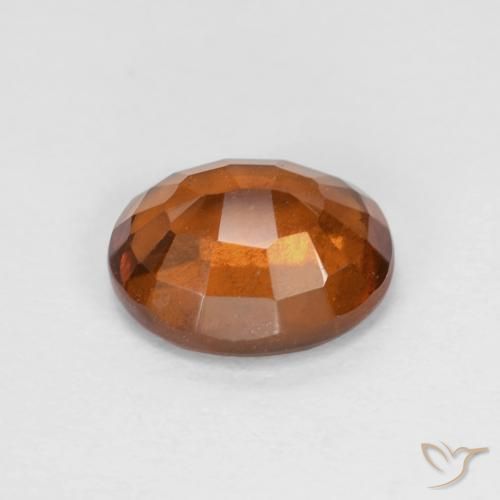 Hessonite Garnet Gemstone in 7.9 x 6.6 mm Size for Sale, Hessonite Garnet Stone in Deep Orange Color