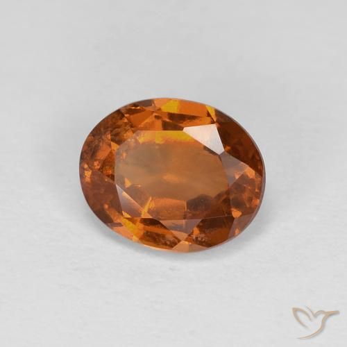 1.19 ct Orange Hessonite Garnet Stone, Natural Hessonite Garnet in Oval Facet Shape for Sale