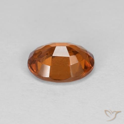 Hessonite Garnet Gemstone in 7.2 x 5.8 mm Size for Sale, Hessonite Garnet Stone in Medium Dark-Orange Color