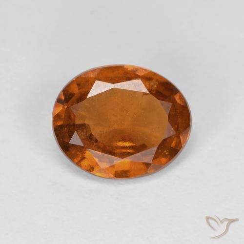1.29ct Natural Deep Orange Hessonite Garnet, Oval, VS
