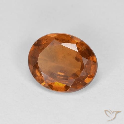 1.29 ct Orange Hessonite Garnet Stone, Natural Hessonite Garnet in Oval Facet Shape for Sale