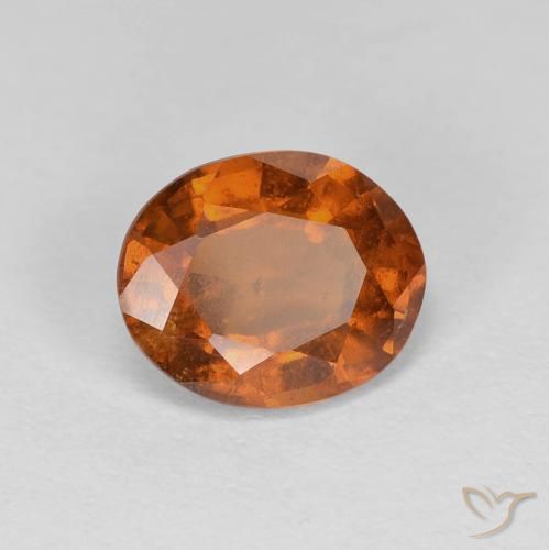 1.83 ct Orange Hessonite Garnet Stone, Natural Hessonite Garnet in Oval Facet Shape for Sale