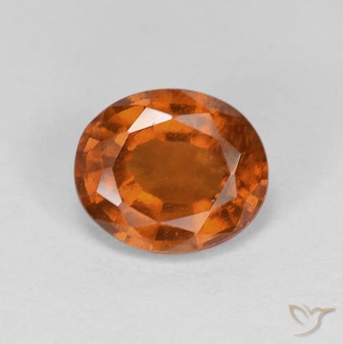 1.97ct Natural Medium Dark-Orange Hessonite Garnet, Oval, VS