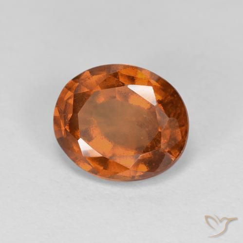 1.97 ct Orange Hessonite Garnet Stone, Natural Hessonite Garnet in Oval Facet Shape for Sale