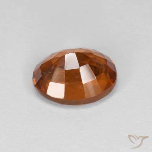 Hessonite Garnet Gemstone in 8.2 x 7 mm Size for Sale, Hessonite Garnet Stone in Medium Dark-Orange Color