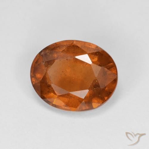 2.54 ct Orange Hessonite Garnet Stone, Natural Hessonite Garnet in Oval Facet Shape for Sale