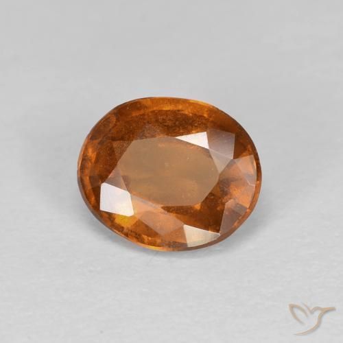1.26 ct Orange Hessonite Garnet Stone, Natural Hessonite Garnet in Oval Facet Shape for Sale