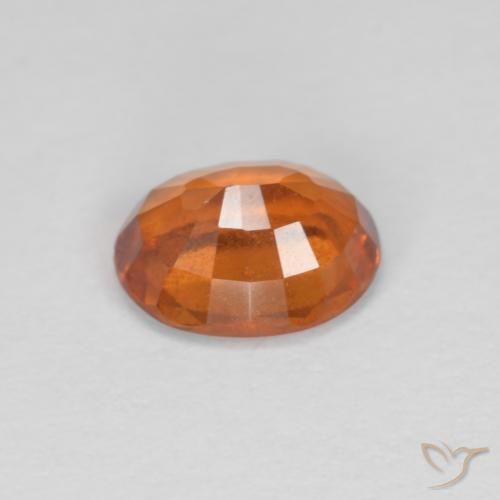 Hessonite Garnet Gemstone in 7.3 x 6.1 mm Size for Sale, Hessonite Garnet Stone in Reddish Orange Color