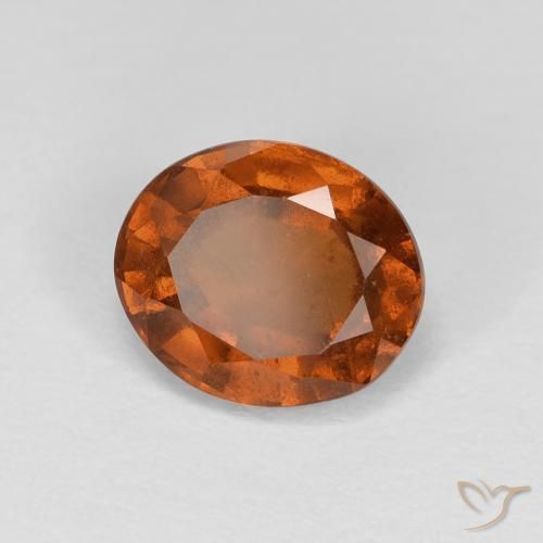 1.85 ct Orange Hessonite Garnet Stone, Natural Hessonite Garnet in Oval Facet Shape for Sale