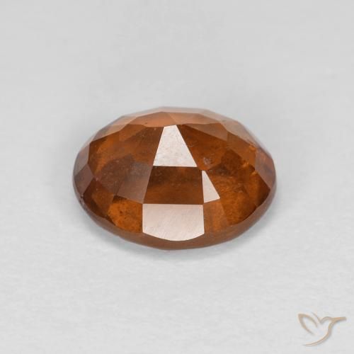 Hessonite Garnet Gemstone in 8 x 6.7 mm Size for Sale, Hessonite Garnet Stone in Deep Orange Color