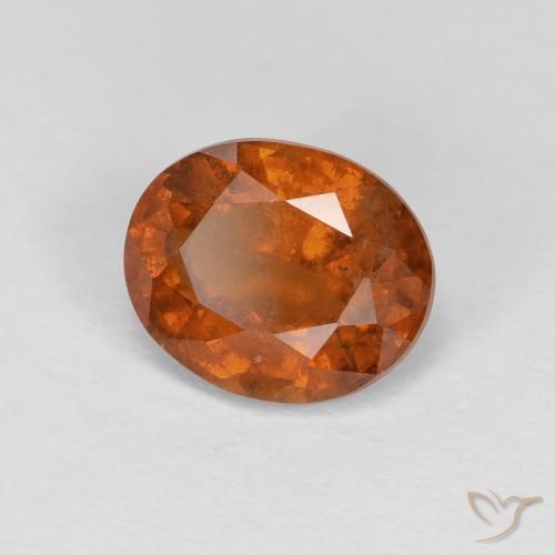 1.49 ct Orange Hessonite Garnet Stone, Natural Hessonite Garnet in Oval Facet Shape for Sale