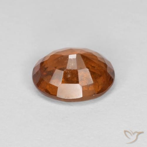 Hessonite Garnet Gemstone in 7.6 x 6.2 mm Size for Sale, Hessonite Garnet Stone in Amber Orange Color