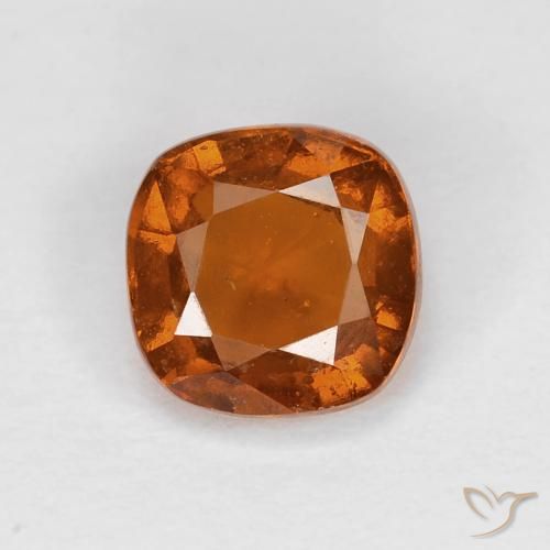 1.00ct Natural Medium Dark-Orange Hessonite Garnet, Cushion, VS