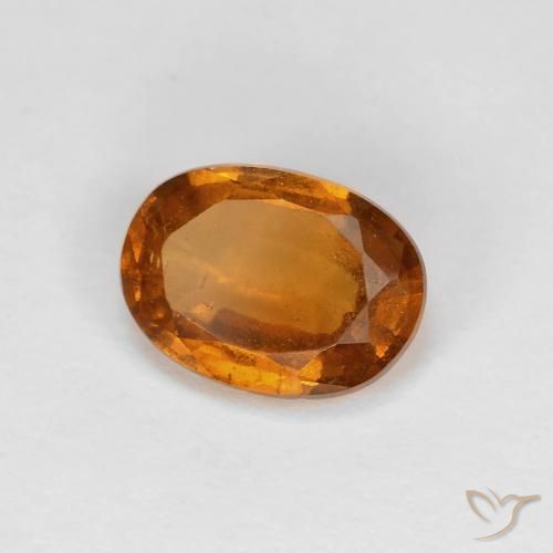 1.26 ct Orange Hessonite Garnet Stone, Natural Hessonite Garnet in Oval Facet Shape for Sale
