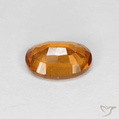 Hessonite Garnet Gemstone in 7.7 x 5.6 mm Size for Sale, Hessonite Garnet Stone in Deep Orange Color