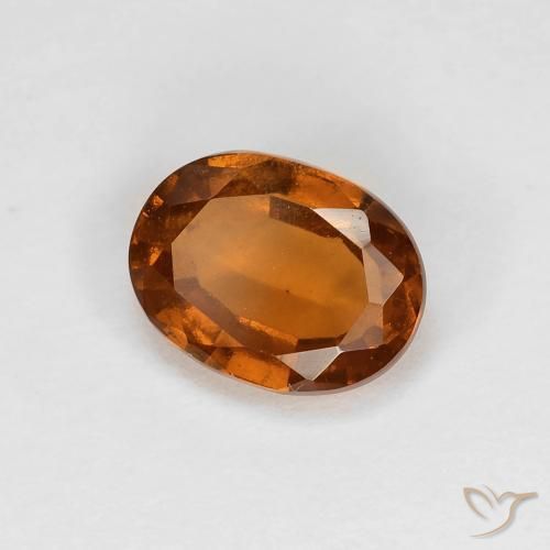 1.21 ct Orange Hessonite Garnet Stone, Natural Hessonite Garnet in Oval Facet Shape for Sale