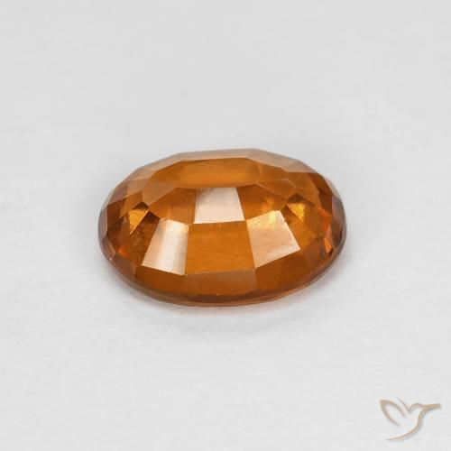 Hessonite Garnet Gemstone in 7.4 x 5.6 mm Size for Sale, Hessonite Garnet Stone in Medium Dark-Orange Color