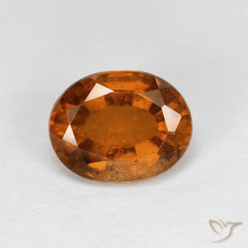 1.79 ct Orange Hessonite Garnet Stone, Natural Hessonite Garnet in Oval Facet Shape for Sale