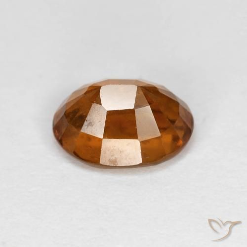 Hessonite Garnet Gemstone in 8.1 x 6.3 mm Size for Sale, Hessonite Garnet Stone in Medium Dark-Orange Color