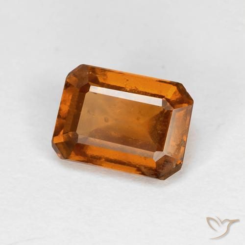 1.27 ct Orange Hessonite Garnet Stone, Natural Hessonite Garnet in Octagon Step Cut Shape for Sale