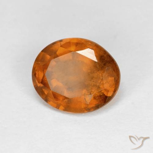 2.07 ct Orange Hessonite Garnet Stone, Natural Hessonite Garnet in Oval Facet Shape for Sale